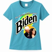 The Quicker Sniffer Upper Cute Gift Anti Biden Cute Gift Pro Trump Funny Great G Womens T-Shirt