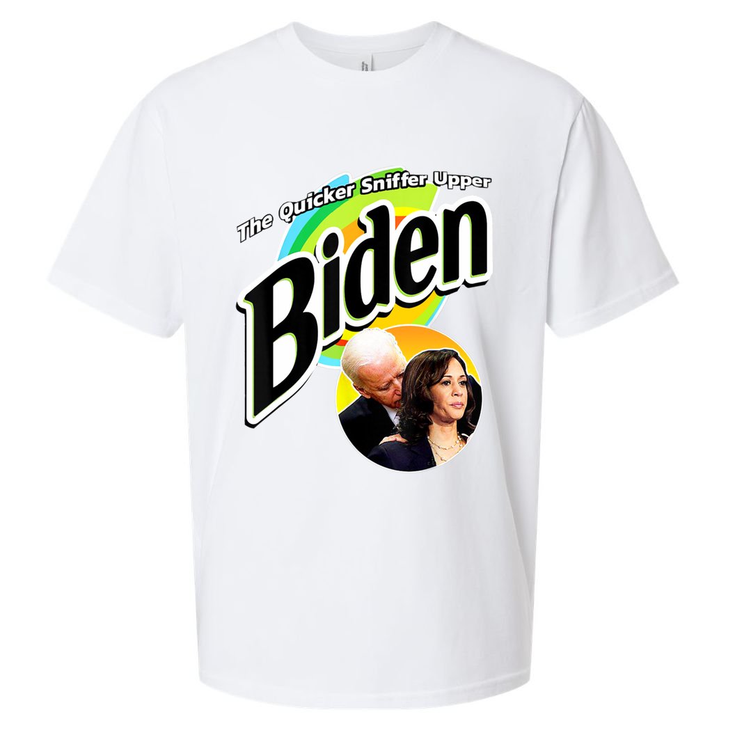The Quicker Sniffer Upper Cute Gift Anti Biden Cute Gift Pro Trump Funny Great G Sueded Cloud Jersey T-Shirt