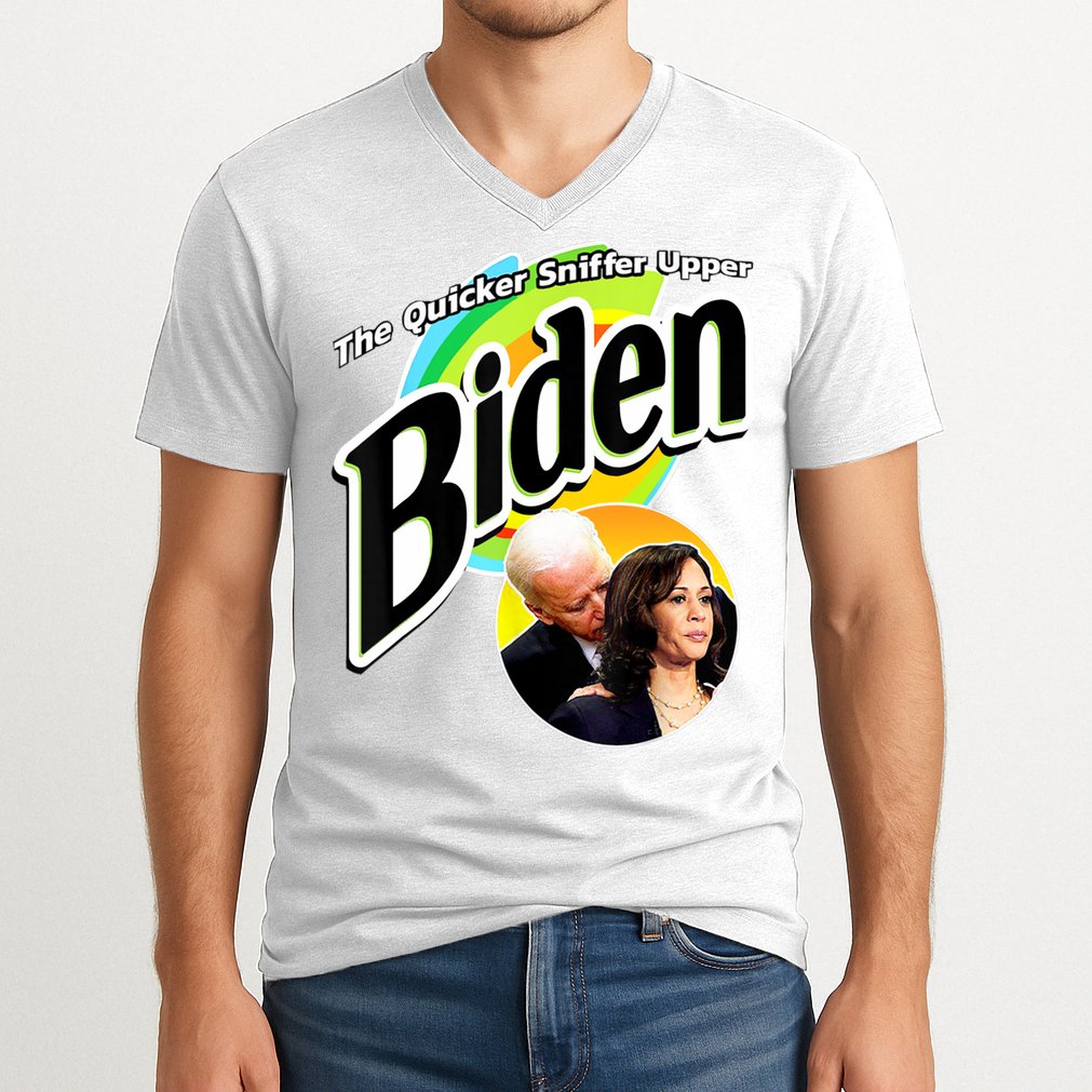 The Quicker Sniffer Upper Cute Gift Anti Biden Cute Gift Pro Trump Funny Great G V-Neck T-Shirt