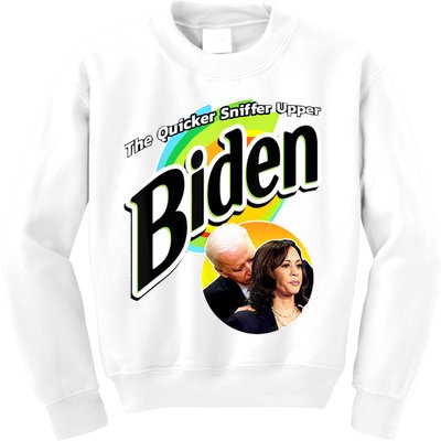 The Quicker Sniffer Upper Cute Gift Anti Biden Cute Gift Pro Trump Funny Great G Kids Sweatshirt