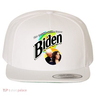 The Quicker Sniffer Upper Cute Gift Anti Biden Cute Gift Pro Trump Funny Great G Wool Snapback Cap