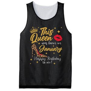 This Queen Was Born In January Happy Birthday To Me Mesh Reversible Basketball Jersey Tank