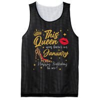 This Queen Was Born In January Happy Birthday To Me Mesh Reversible Basketball Jersey Tank