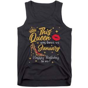 This Queen Was Born In January Happy Birthday To Me Tank Top