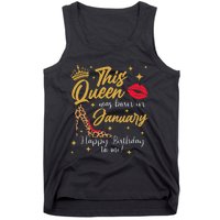 This Queen Was Born In January Happy Birthday To Me Tank Top