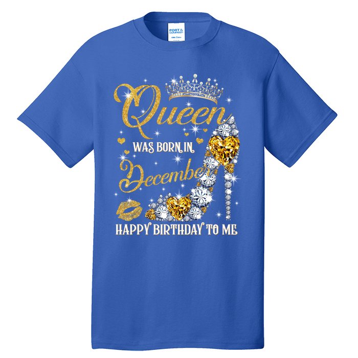 This Queen Was Born In December Happy Birthday To Me Leopard Great Gift Tall T-Shirt