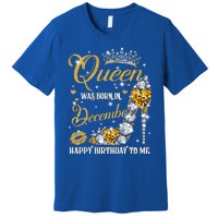 This Queen Was Born In December Happy Birthday To Me Leopard Great Gift Premium T-Shirt