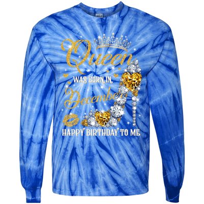 This Queen Was Born In December Happy Birthday To Me Leopard Great Gift Tie-Dye Long Sleeve Shirt