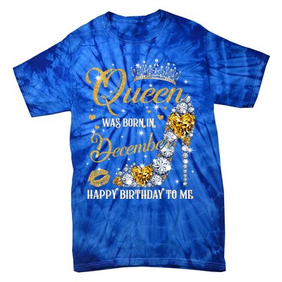 This Queen Was Born In December Happy Birthday To Me Leopard Great Gift Tie-Dye T-Shirt