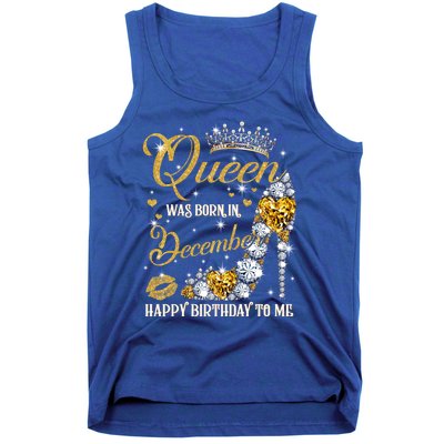 This Queen Was Born In December Happy Birthday To Me Leopard Great Gift Tank Top