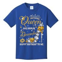 This Queen Was Born In December Happy Birthday To Me Leopard Great Gift Kids T-Shirt