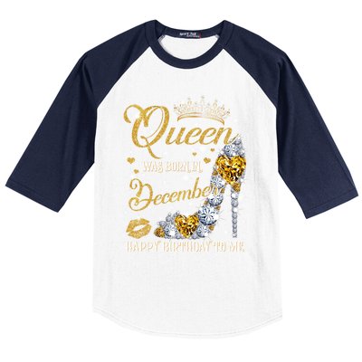 This Queen Was Born In December Happy Birthday To Me Leopard Great Gift Baseball Sleeve Shirt