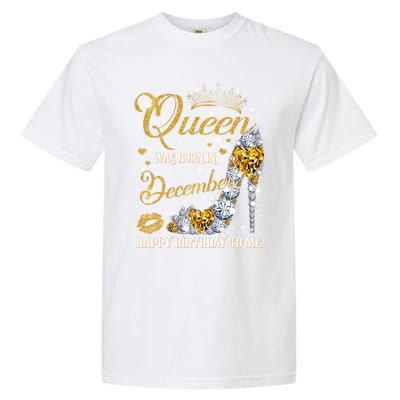 This Queen Was Born In December Happy Birthday To Me Leopard Great Gift Garment-Dyed Heavyweight T-Shirt