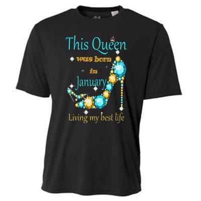 This Queen was Born In January Cooling Performance Crew T-Shirt