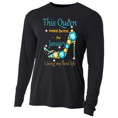 This Queen was Born In January Cooling Performance Long Sleeve Crew