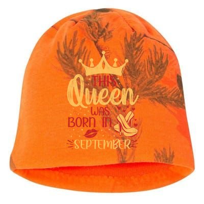 This Queen Was Born In September Happy Birthday High Heel Gift Kati - Camo Knit Beanie