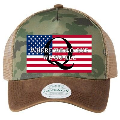 Trump Qanon Where We Go One We Go All Legacy Tie Dye Trucker Hat