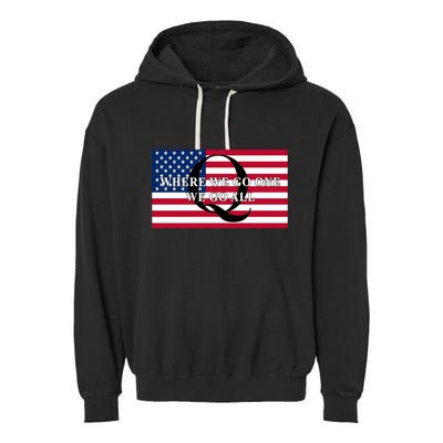 Trump Qanon Where We Go One We Go All Garment-Dyed Fleece Hoodie