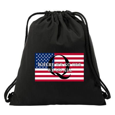 Trump Qanon Where We Go One We Go All Drawstring Bag