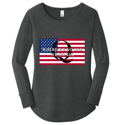 Trump Qanon Where We Go One We Go All Women's Perfect Tri Tunic Long Sleeve Shirt