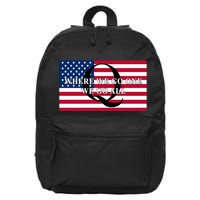 Trump Qanon Where We Go One We Go All 16 in Basic Backpack