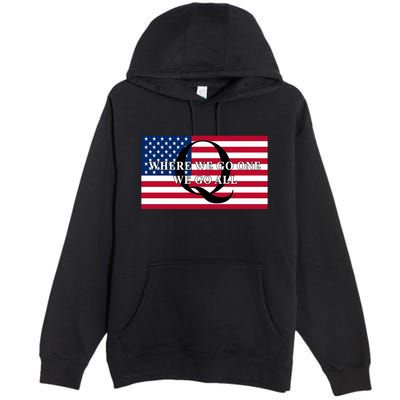Trump Qanon Where We Go One We Go All Premium Pullover Hoodie