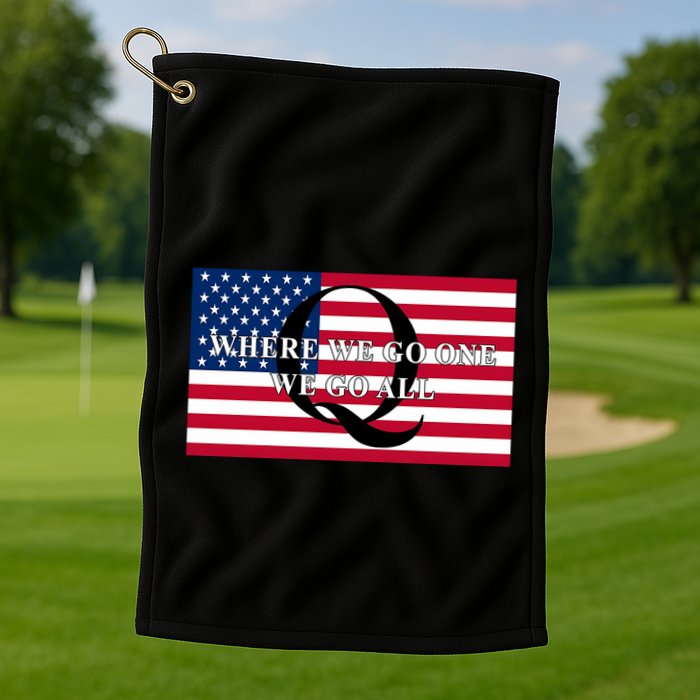 Trump Qanon Where We Go One We Go All Golf Towel