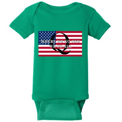 Trump Qanon Where We Go One We Go All Baby Bodysuit