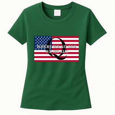 Trump Qanon Where We Go One We Go All Womens T-Shirt