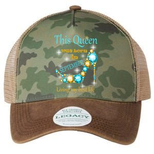 This Queen Was Born In September Gift Funny Gift Legacy Tie Dye Trucker Hat