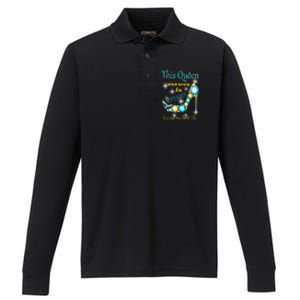 This Queen Was Born In September Gift Funny Gift Performance Long Sleeve Polo