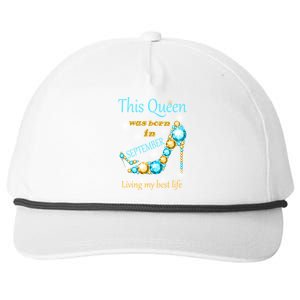 This Queen Was Born In September Gift Funny Gift Snapback Five-Panel Rope Hat