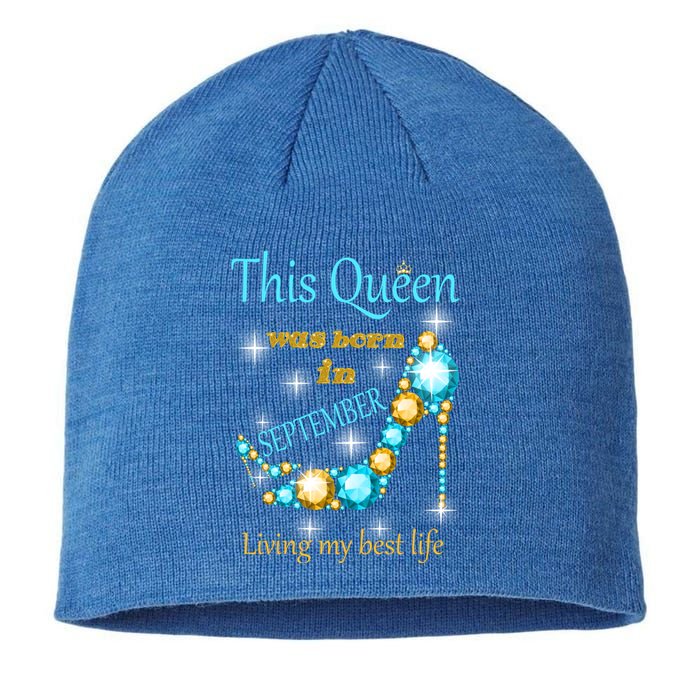 This Queen Was Born In September Gift Funny Gift Sustainable Beanie