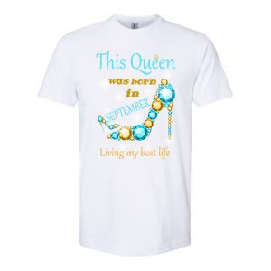 This Queen Was Born In September Gift Funny Gift Softstyle CVC T-Shirt