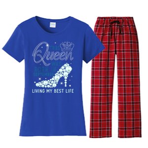 This Queen Was Born In September Funny September Bday Gift Women's Flannel Pajama Set