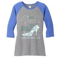 This Queen Was Born In September Funny September Bday Gift Women's Tri-Blend 3/4-Sleeve Raglan Shirt