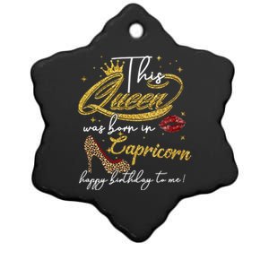 This Queen Was Born In Capricorn December Birthday Cool Gift Ceramic Star Ornament