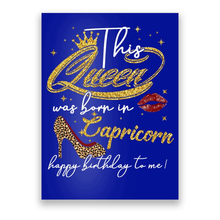 This Queen Was Born In Capricorn December Birthday Cool Gift Poster