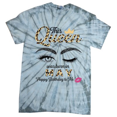 This Queen Was Born In May White Queen Birthday Tie-Dye T-Shirt