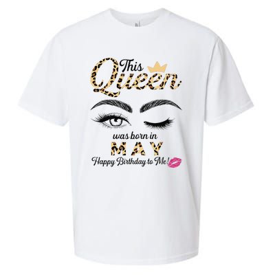 This Queen Was Born In May White Queen Birthday Sueded Cloud Jersey T-Shirt