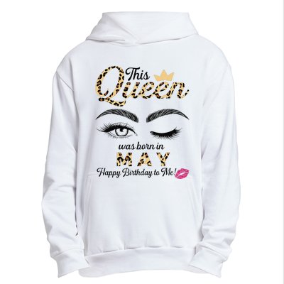 This Queen Was Born In May White Queen Birthday Urban Pullover Hoodie