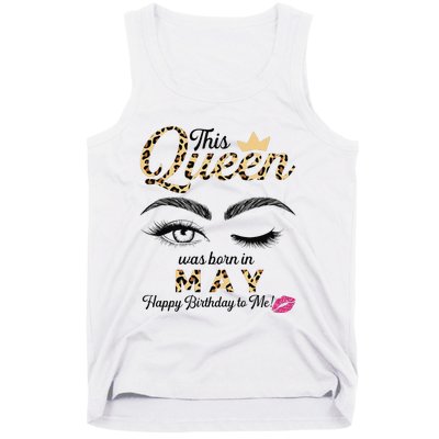 This Queen Was Born In May White Queen Birthday Tank Top