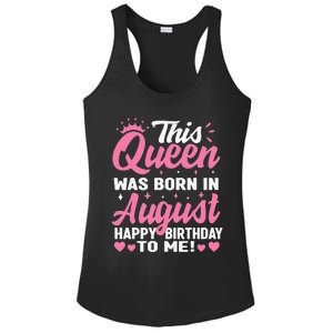 This Queen Was Born In August Birthday Ladies PosiCharge Competitor Racerback Tank