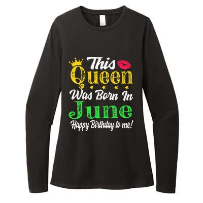 This Queen Was Born In June Birthday Womens CVC Long Sleeve Shirt