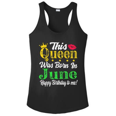 This Queen Was Born In June Birthday Ladies PosiCharge Competitor Racerback Tank