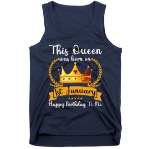 This Queen Was Born On 01st January Funny Jan Mama Girl Aunt Tank Top