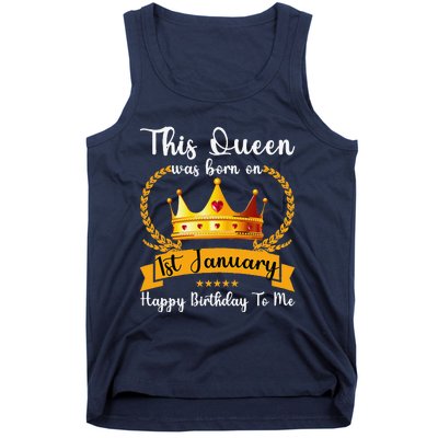 This Queen Was Born On 01st January Funny Jan Mama Girl Aunt Tank Top