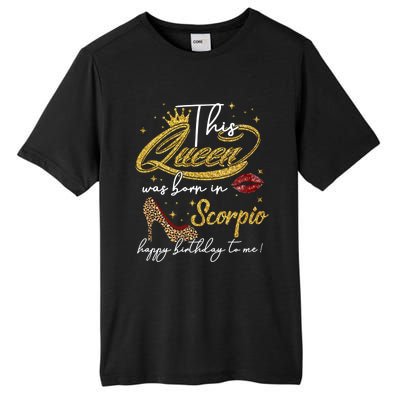 This Queen Was Born Scorpio October November Birthday Gift Tall Fusion ChromaSoft Performance T-Shirt