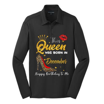 This Queen Was Born In December Happy Birthday To Me Silk Touch Performance Long Sleeve Polo