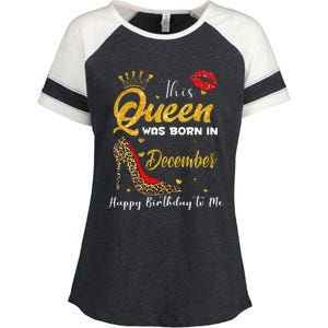 This Queen Was Born In December Happy Birthday To Me Enza Ladies Jersey Colorblock Tee